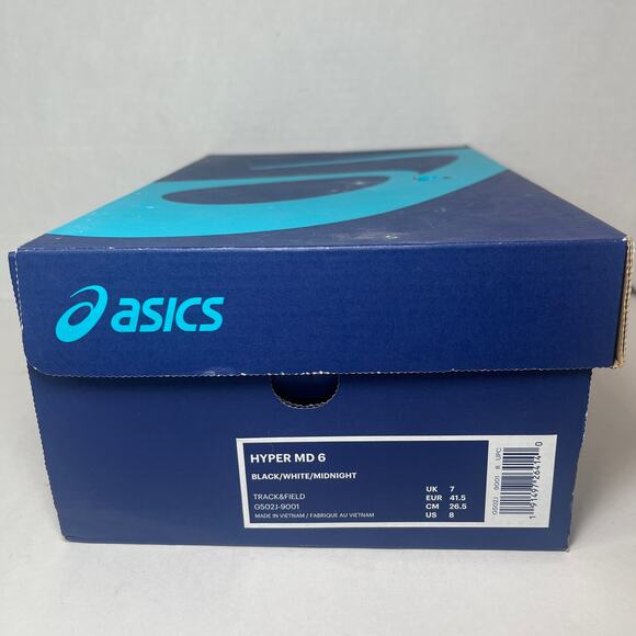 Asics Men's Hyper MD 6 Track & Field Spikes Running Shoes Black White Size 8 - Picture 11 of 11